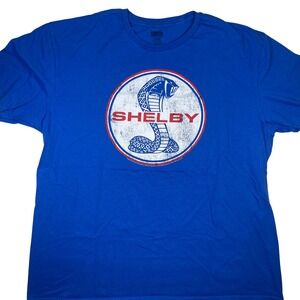 Shelby Cobra Logo T-Shirt‎ Mens Extra Large XL Blue American Classics 80s vtg
